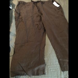 New brown linen casual comfy pants